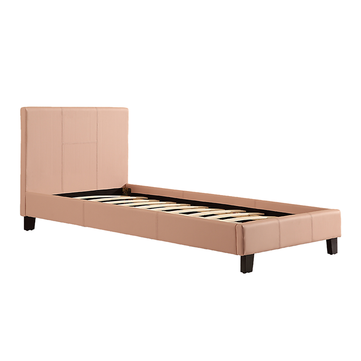 P&F BohoNest Single PU Leather Bed Frame Pink