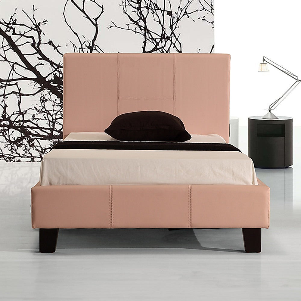 P&F BohoNest Single PU Leather Bed Frame Pink