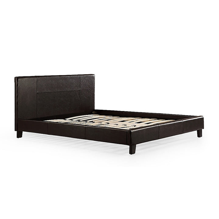 P&F BohoNest Double PU Leather Bed Frame Brown