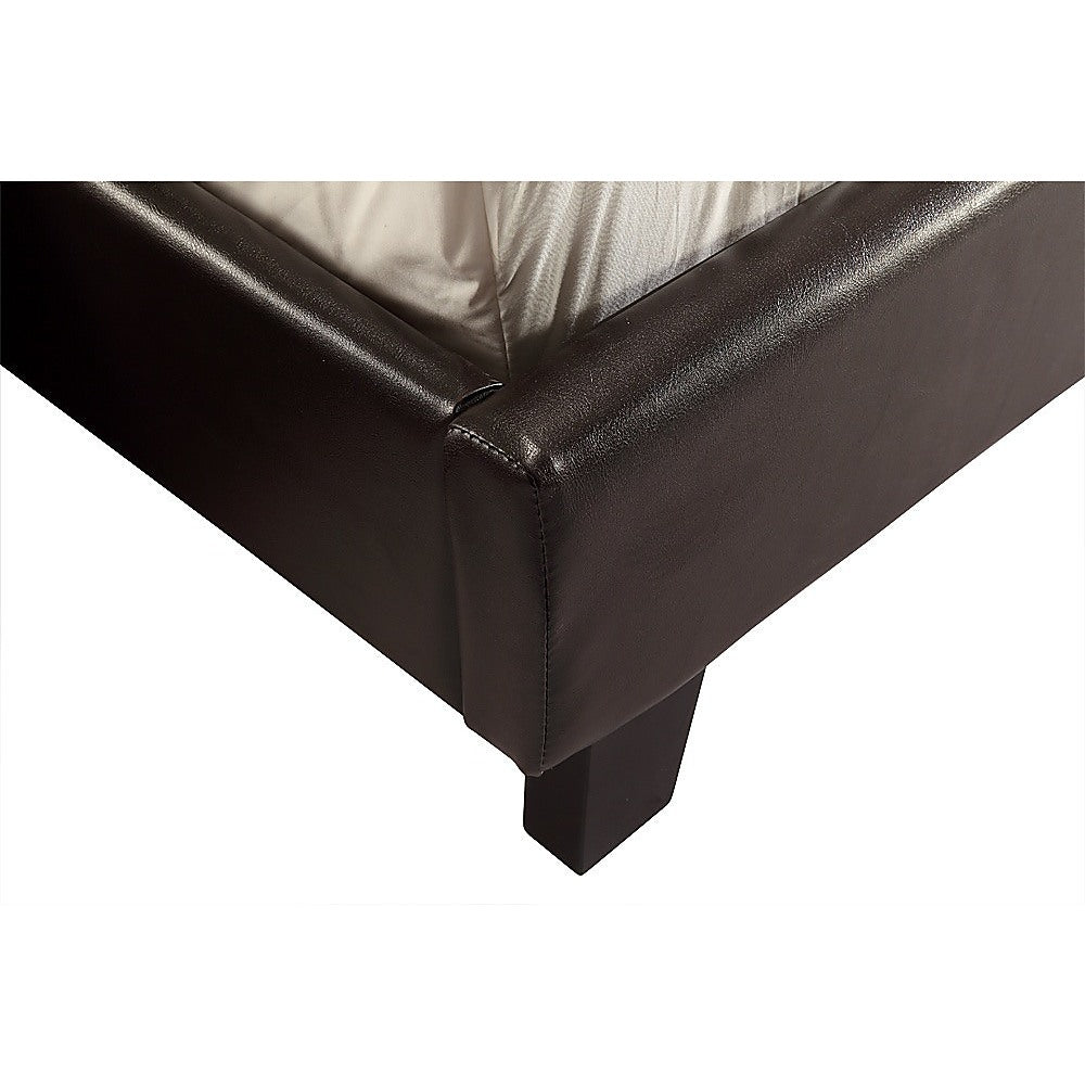 P&F BohoNest Double PU Leather Bed Frame Brown