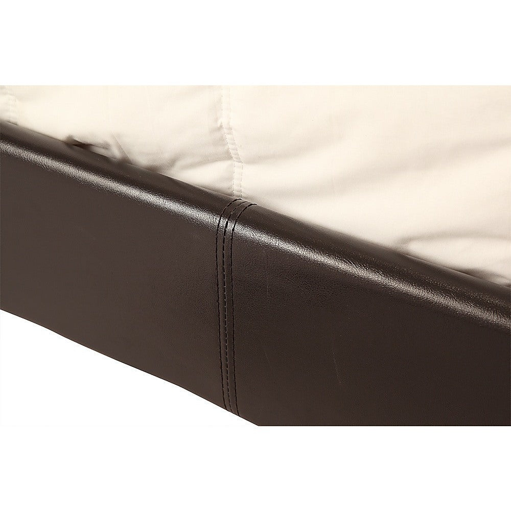 P&F BohoNest Double PU Leather Bed Frame Brown