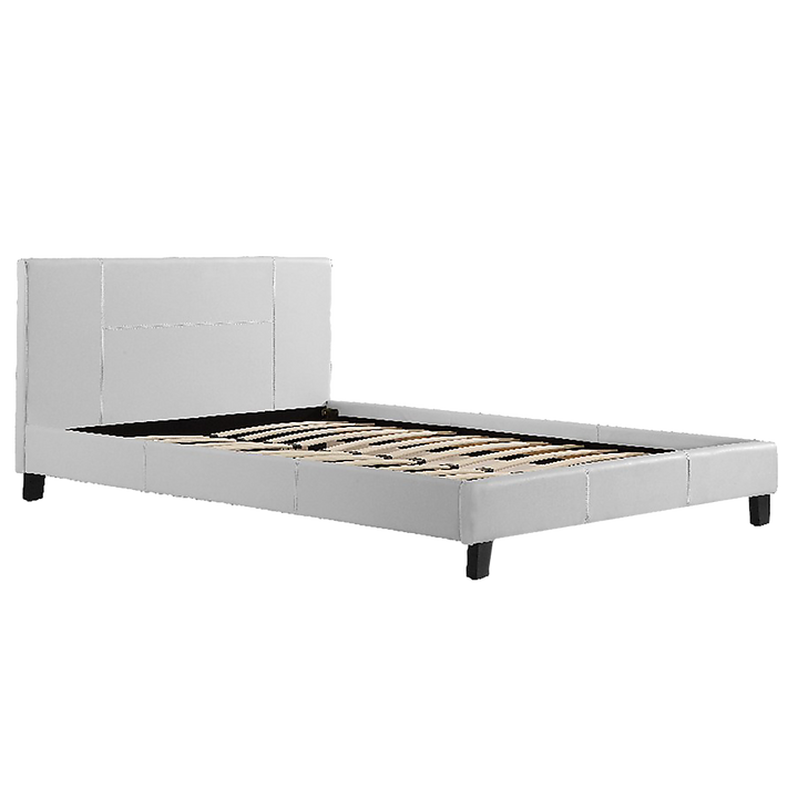 P&F BohoNest Queen PU Leather Bed Frame White