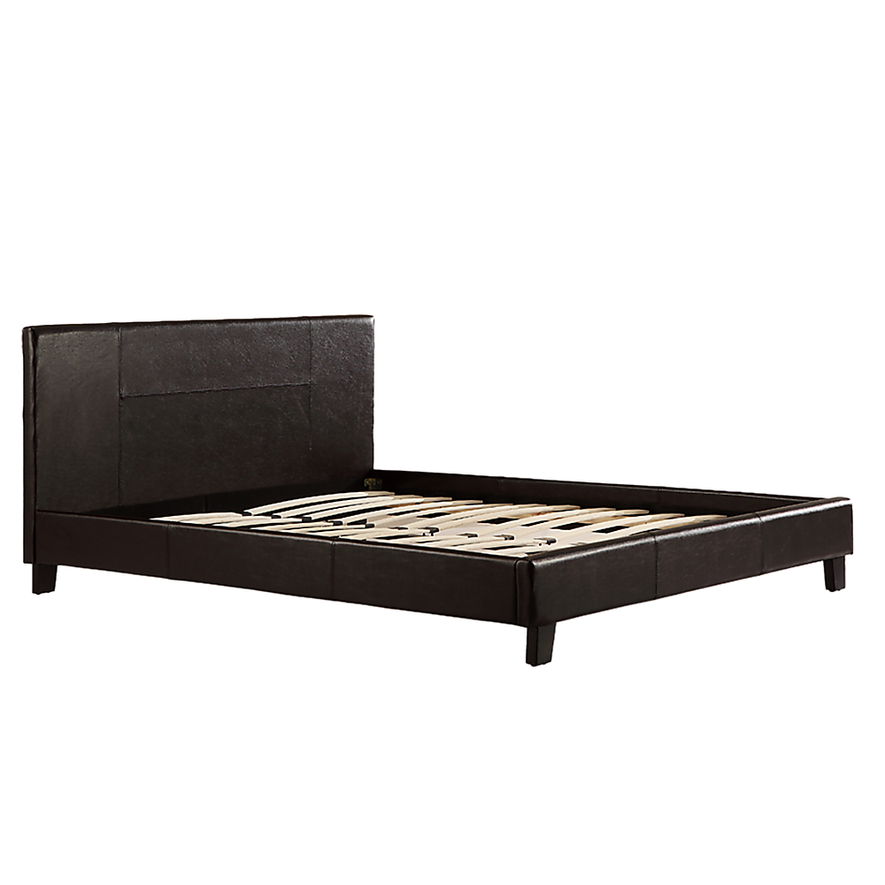 P&F BohoNest Queen PU Leather Bed Frame Brown