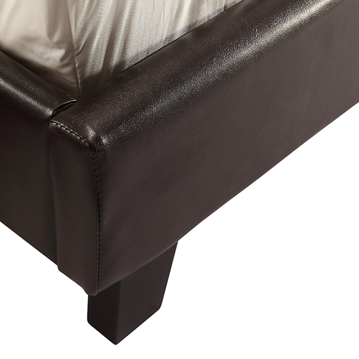 P&F BohoNest Queen PU Leather Bed Frame Brown