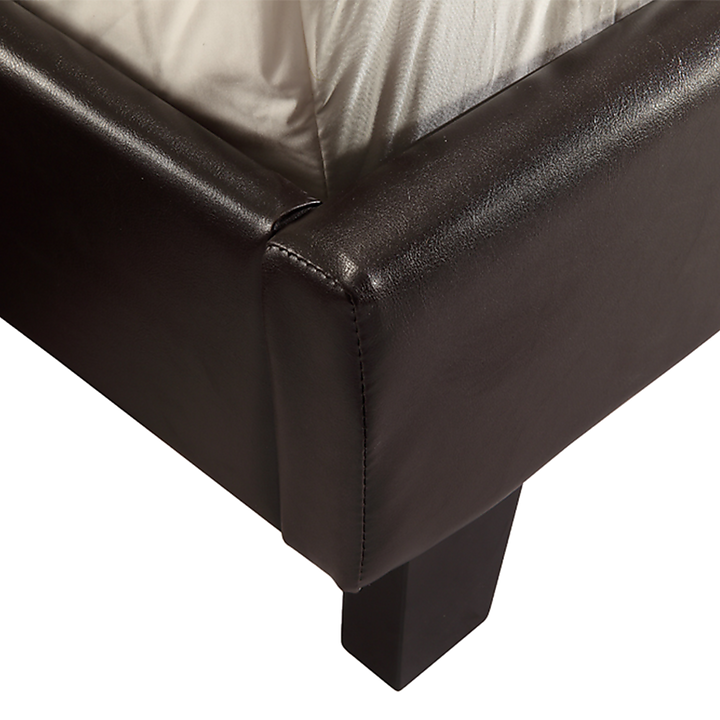 P&F BohoNest Queen PU Leather Bed Frame Brown