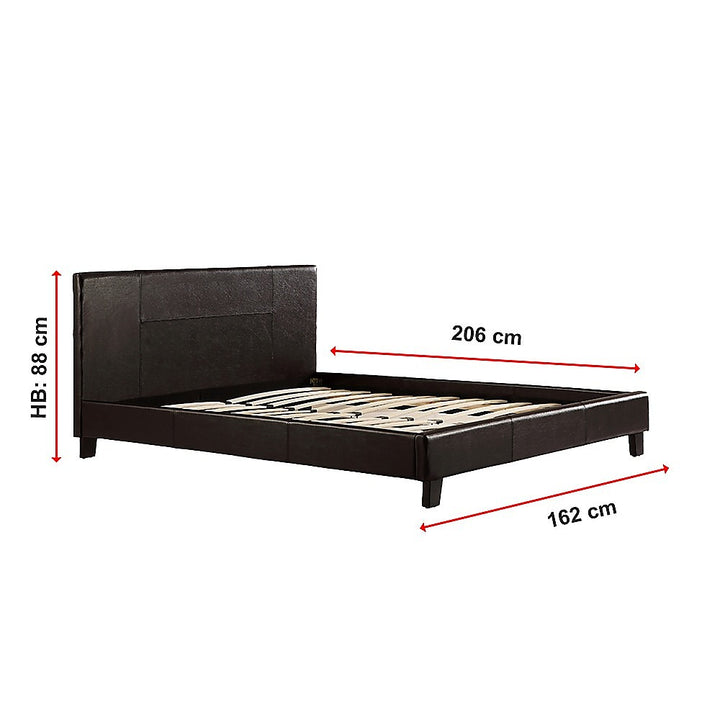 P&F BohoNest Queen PU Leather Bed Frame Brown