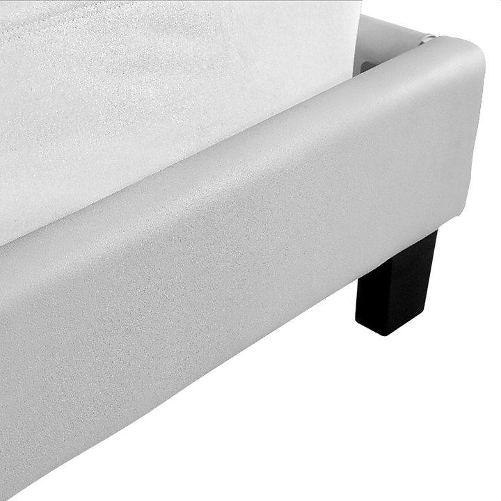 P&F BohoNest King PU Leather Bed Frame White