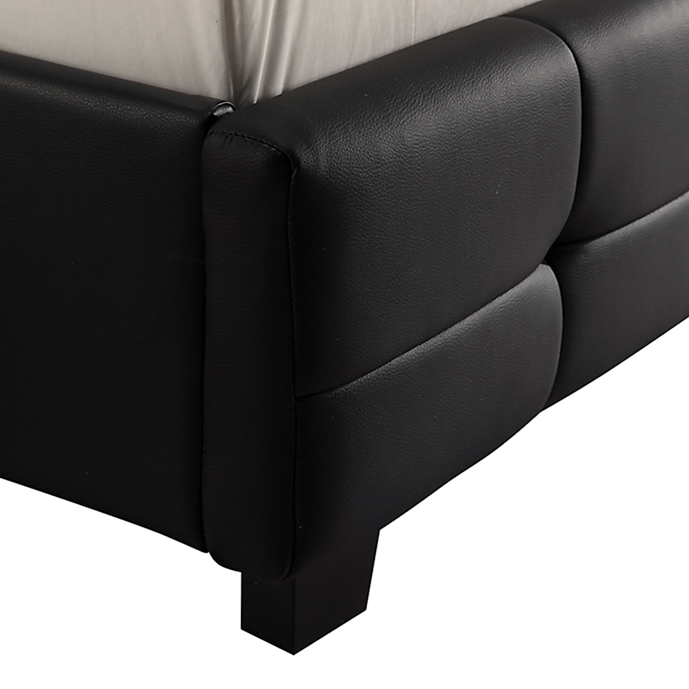 P&F BohoNest Double PU Leather Deluxe Bed Frame Black