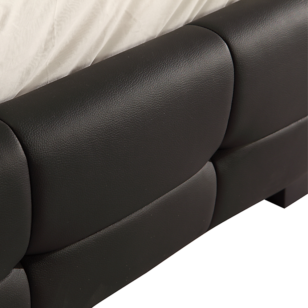 P&F BohoNest Double PU Leather Deluxe Bed Frame Black