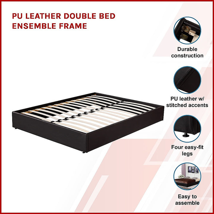 P&F PU Leather Double Bed Ensemble Frame