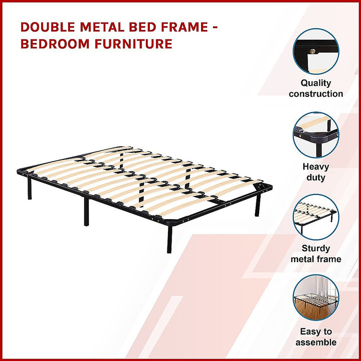 P&F Double Metal Bed Frame - Bedroom Furniture