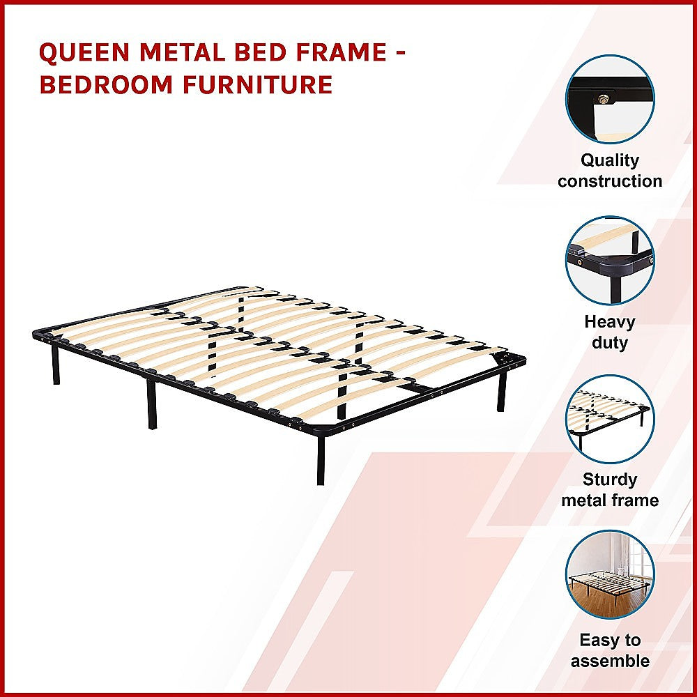 P&F DreamStyle Queen Metal Bed Frame - Bedroom Furniture