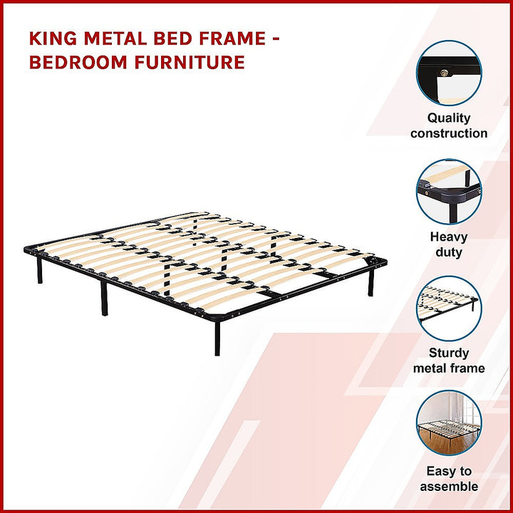 P&F DreamStyle King Metal Bed Frame - Bedroom Furniture