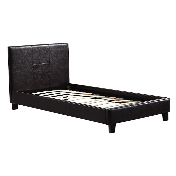 P&F BohoNest Single PU Leather Bed Frame Brown