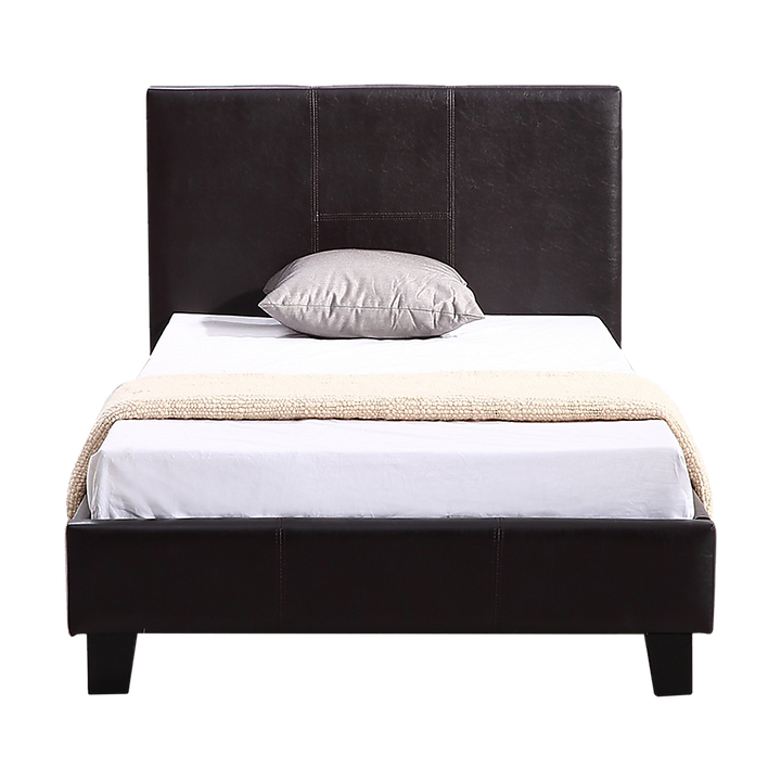 P&F BohoNest Single PU Leather Bed Frame Brown