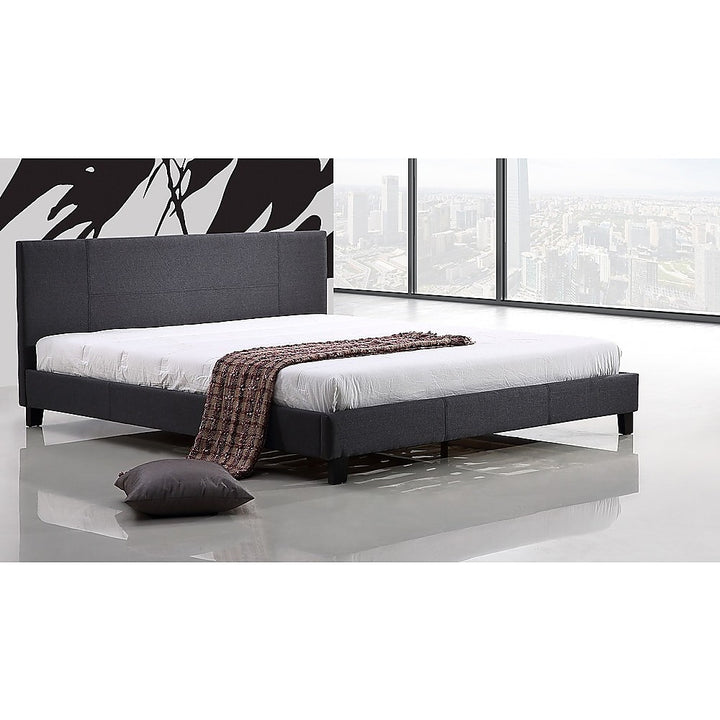 P&F FabSeries King Linen Fabric Bed Frame Grey