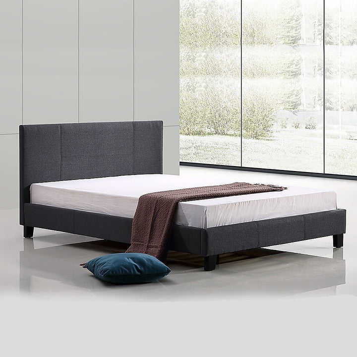 P&F FabSeries Queen Linen Fabric Bed Frame Grey