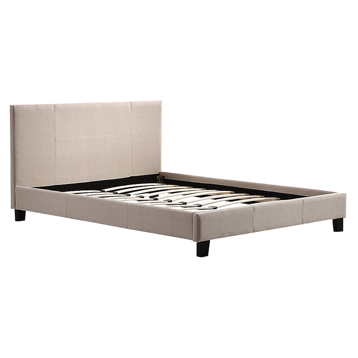 P&F FabSeries Double Linen Fabric Bed Frame Beige