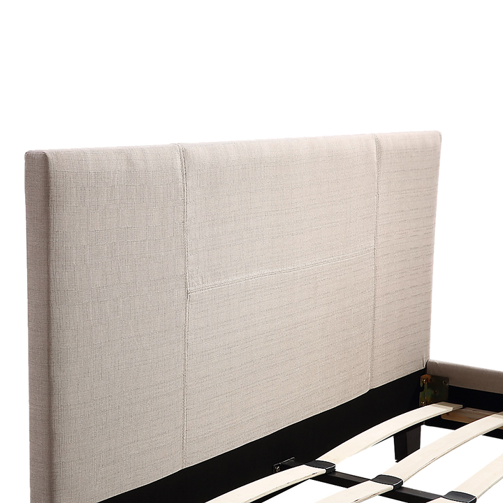 P&F FabSeries Double Linen Fabric Bed Frame Beige
