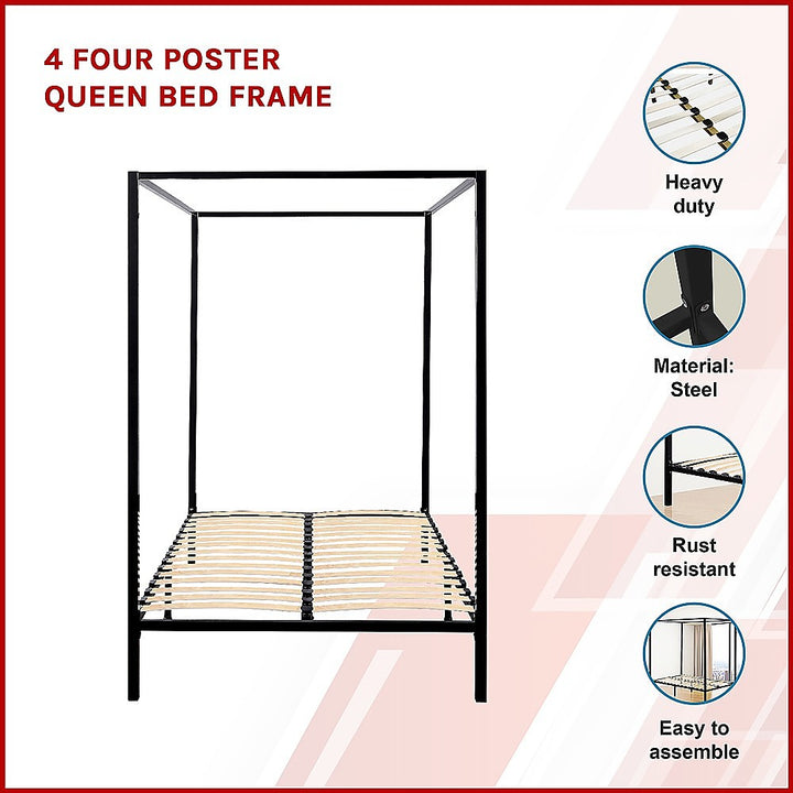 P&F DreamEz Four Poster Queen Bed Frame