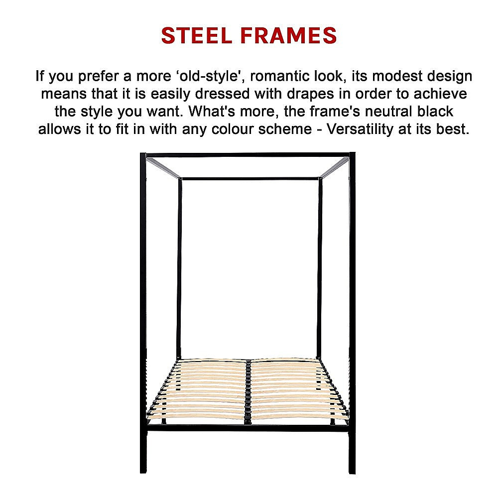 P&F DreamEz Four Poster Queen Bed Frame