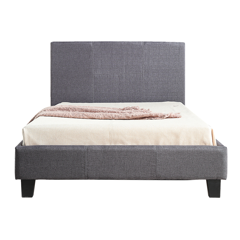 P&F King-Single Linen Fabric Bed Frame Grey