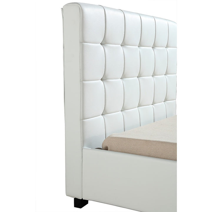 P&F BohoNest King Single PU Leather Deluxe Bed Frame White