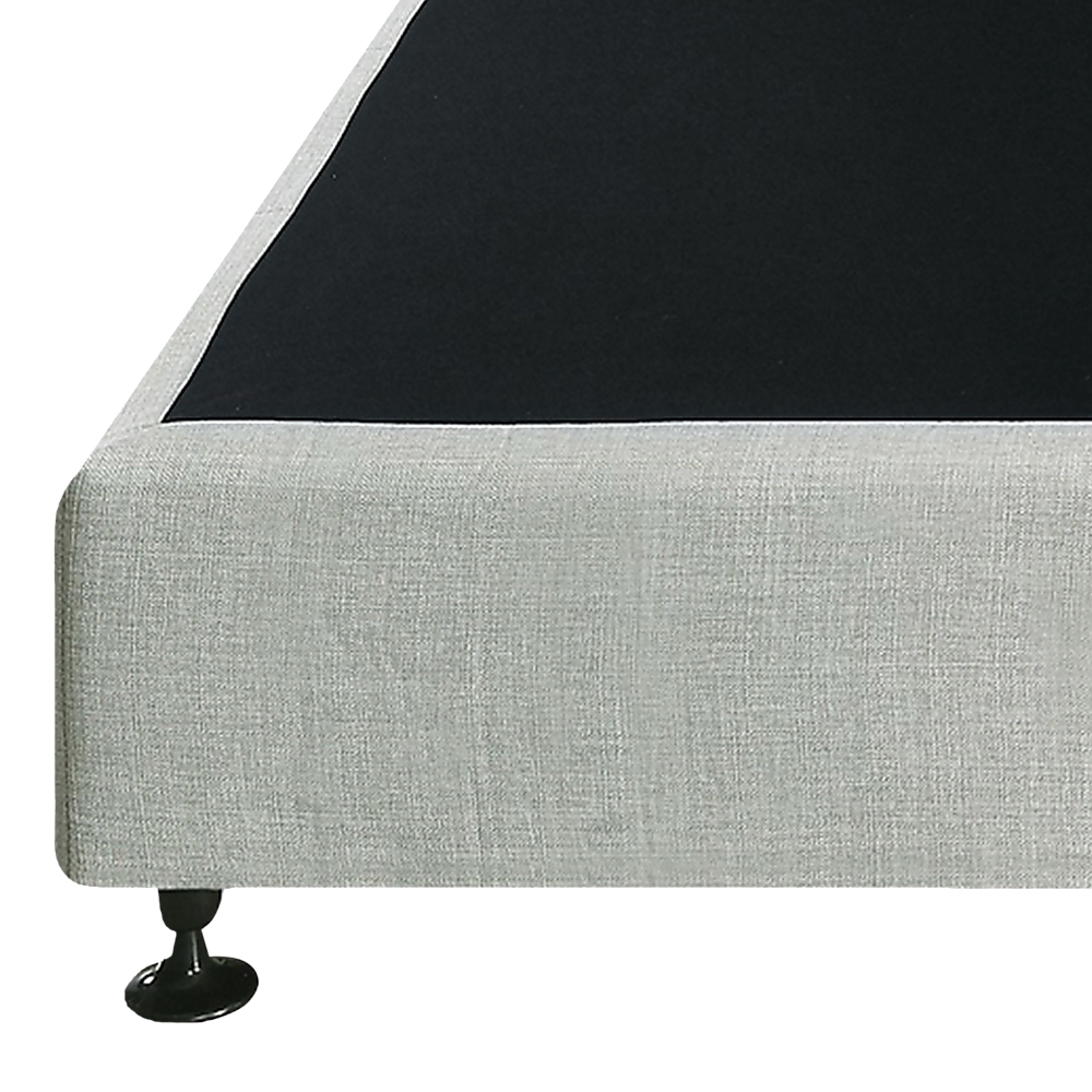 P&F Palermo Queen Ensemble Bed Base Platinum Light Grey Linen Fabric