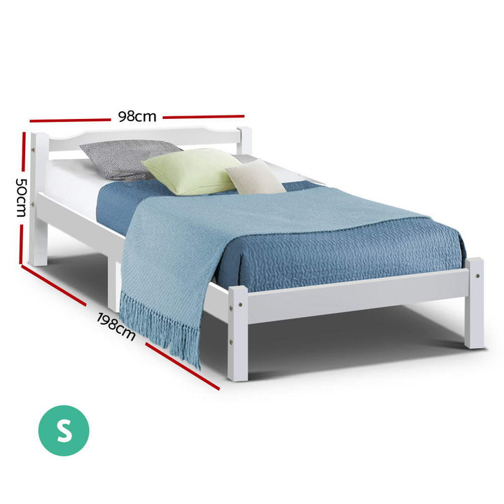 P&F SkyWay Bed Frame Single Size  White