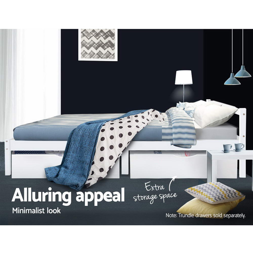 P&F SkyWay Bed Frame Single Size  White