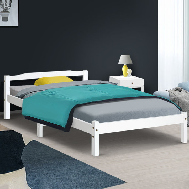 P&F SkyWay Bed Frame Single Size  White