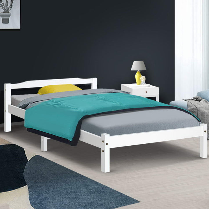 P&F SkyWay Bed Frame Single Size  White