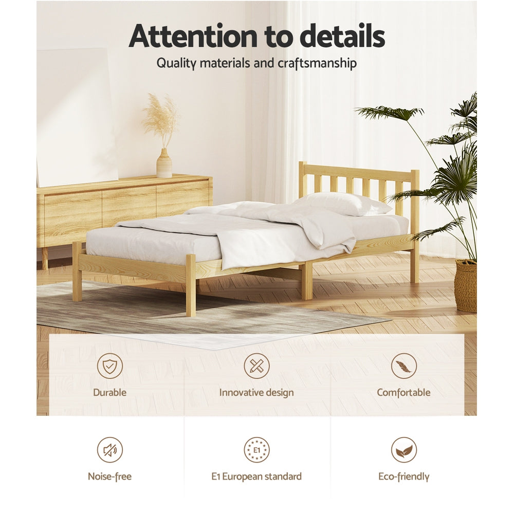 P&F BohoNest Sofie Bed Frame Wooden Single Size