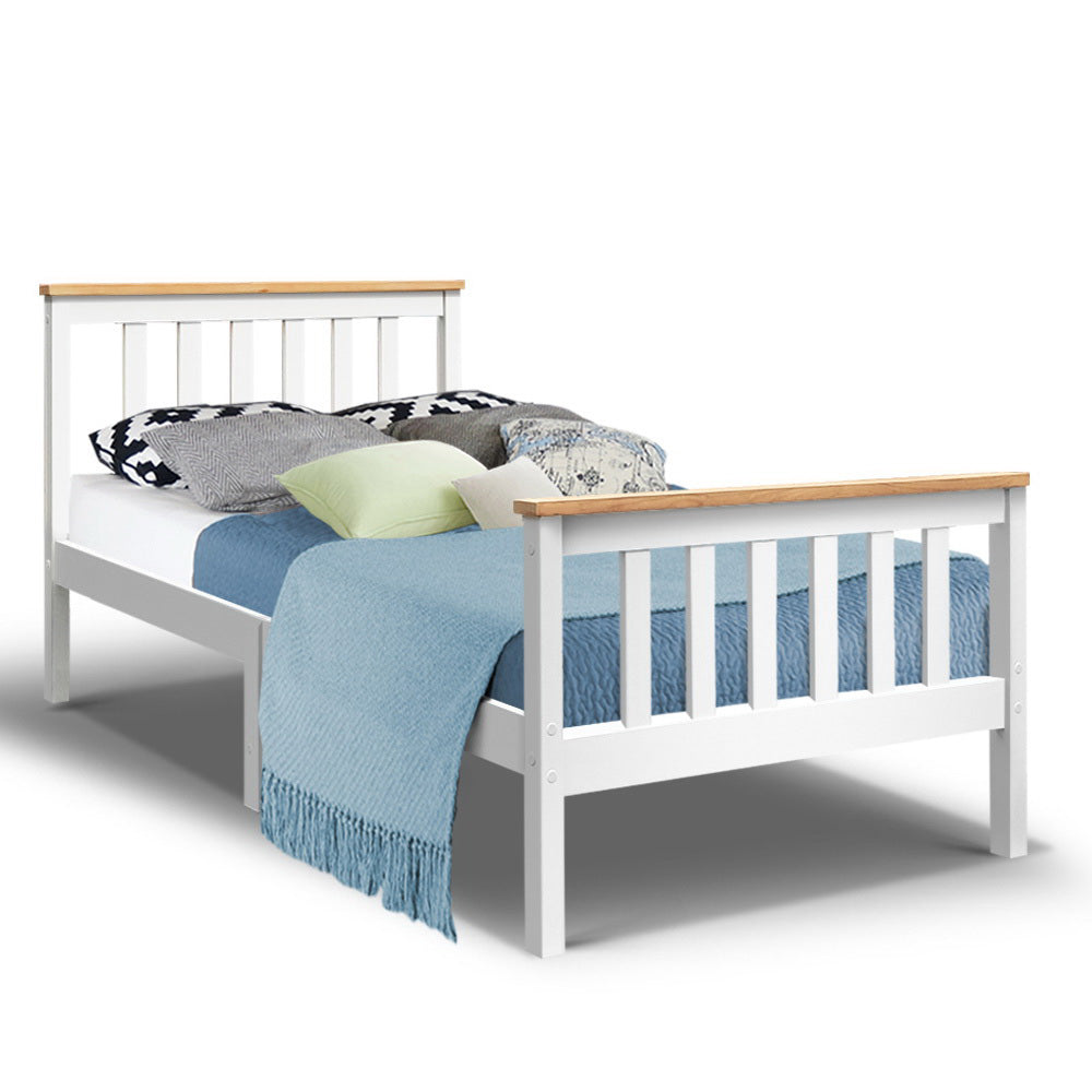 P&F DreamStyle Single Wooden Bed Frame Bedroom Furniture Kids