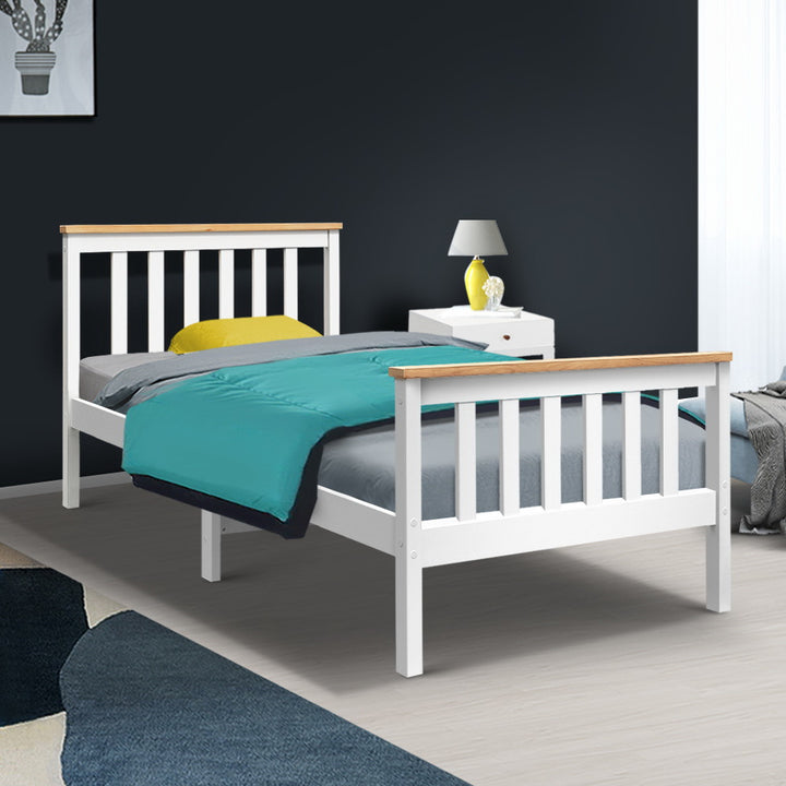 P&F DreamStyle Single Wooden Bed Frame Bedroom Furniture Kids