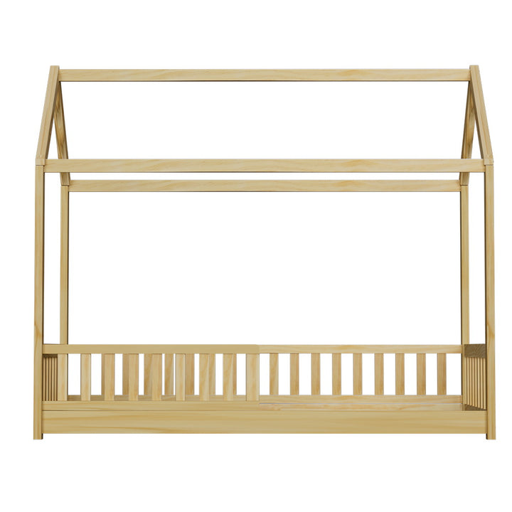 P&F KidZee Wooden Bed Frame Single Size House Frame Oak